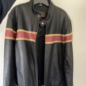 Danier Mens Leather Moto Biker Jacket M